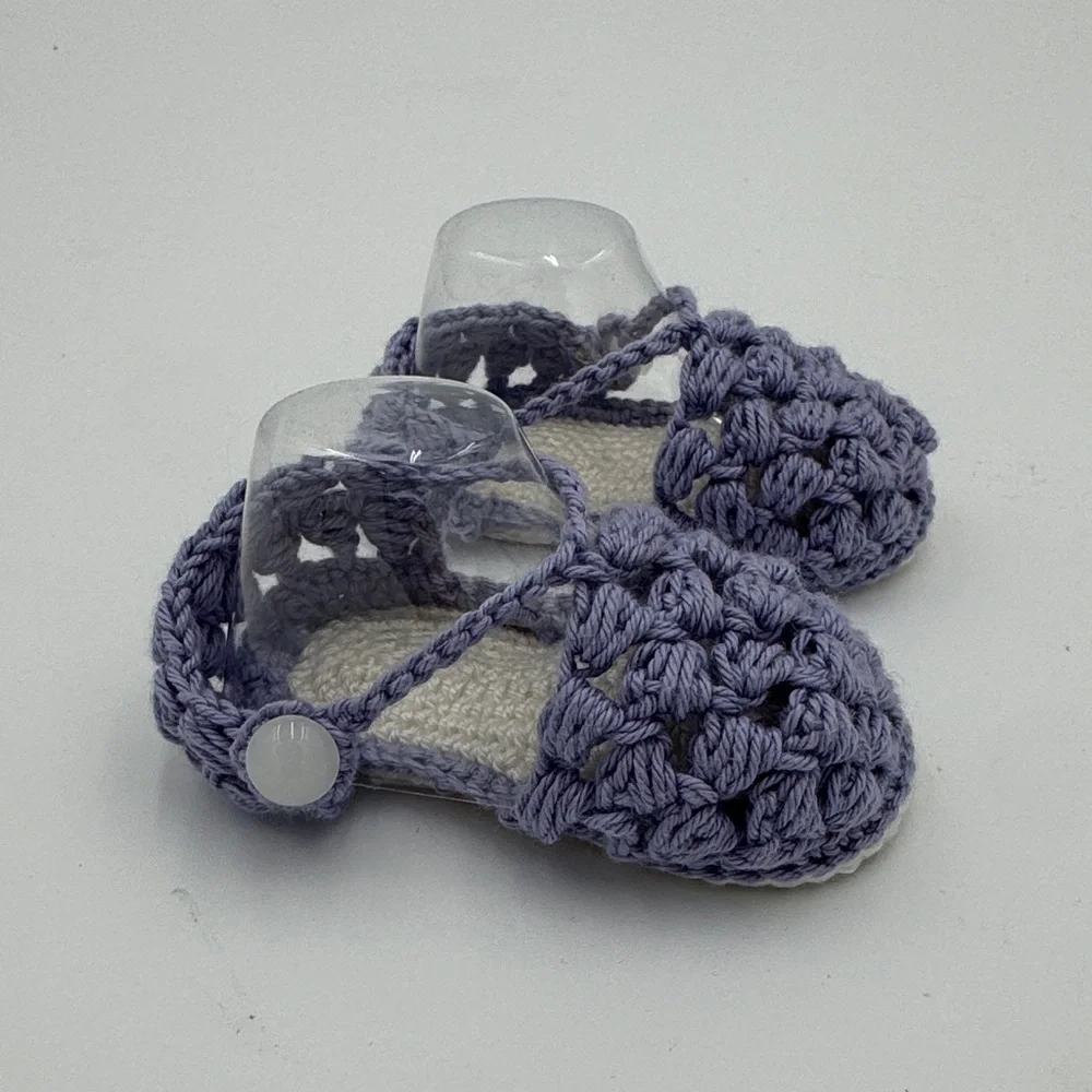 Handmade Purple Crochet Baby Shoes